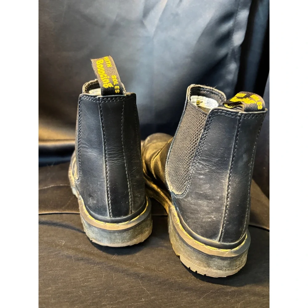 Dr. Martens 2976 SR Black Leather Slip Resistant Chelsea Service Boots ASTM EH